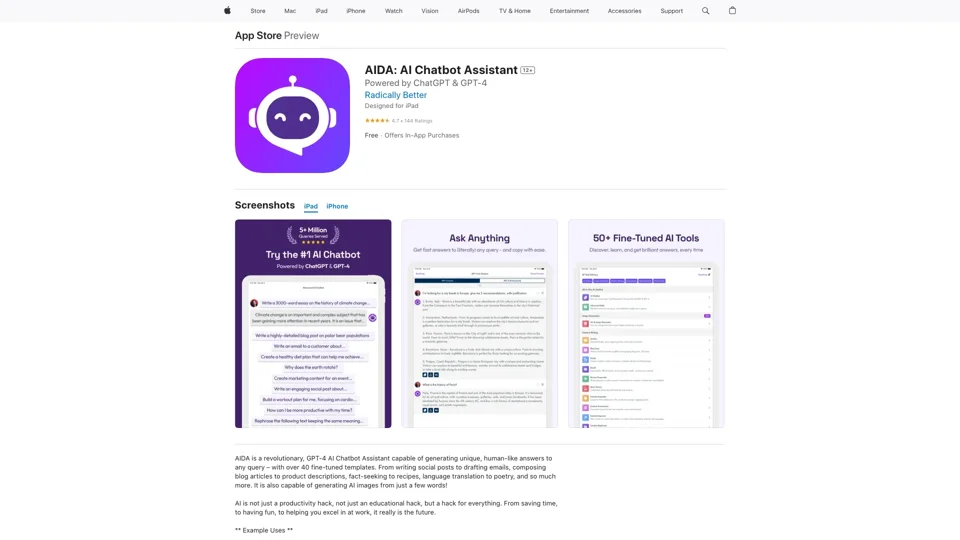 ‎AIDA: AI Chatbot Assistant on the App Store