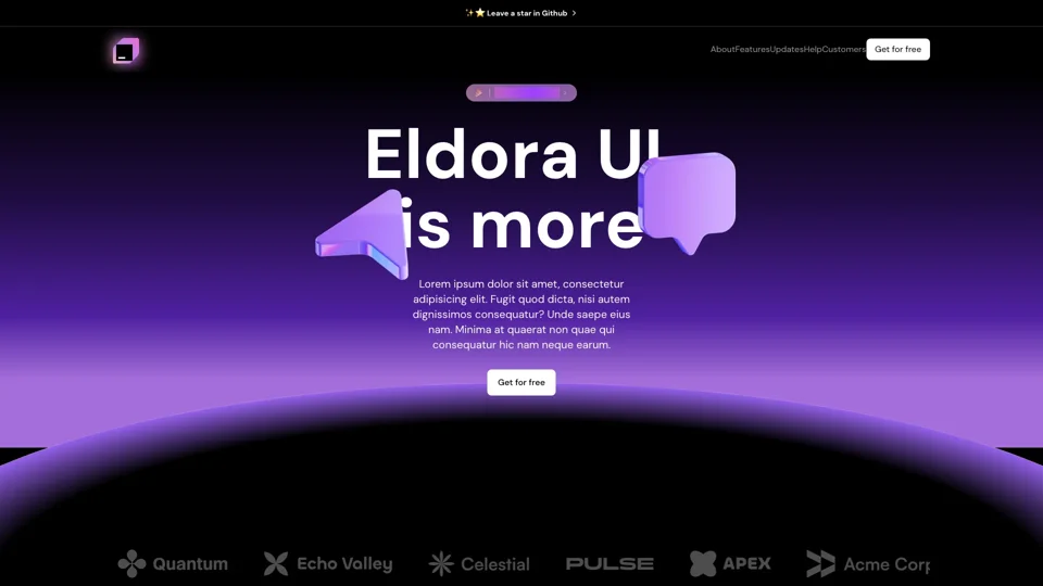 Saas Template - EldoraUI