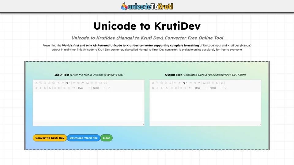 Mangal to Kruti Dev: Unicode to Kruti Dev Converter Free Online Tool